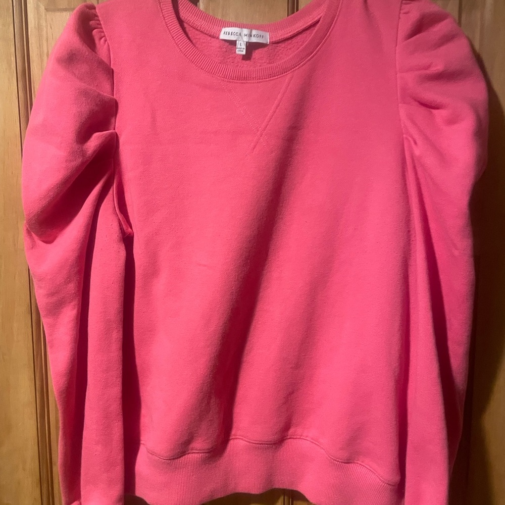 Rebecca minkoff pink puff shoulder sweatshirt Sz L